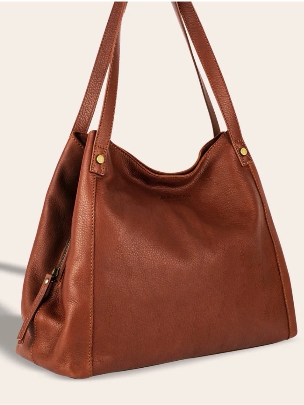Classic American Leather Tote Bag in Brown